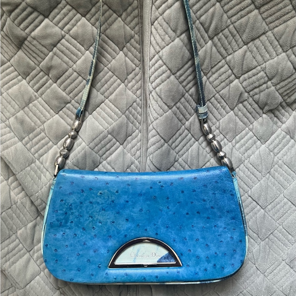Christian Dior Malice Shoulder Bag/ Christian Dior Vintage Ostrich Embossed Y2K